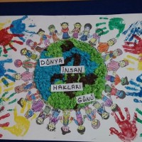 okul öncesınde kağit işler, duvar süsü ,davetiye kartları ,suluboya çalişması (5297)