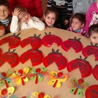 okul öncesınde kağit işler, duvar süsü ,davetiye kartları ,suluboya çalişması (5419)