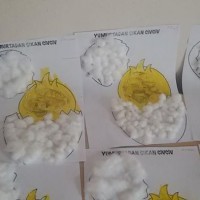 okul öncesınde kağit işler, duvar süsü ,davetiye kartları ,suluboya çalişması (5449)