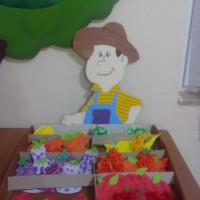 okul öncesınde kağit işler, duvar süsü ,davetiye kartları ,suluboya çalişması (5849)