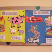 okul öncesınde kağit işler, duvar süsü ,davetiye kartları ,suluboya çalişması (6039)