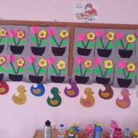 okul öncesınde kağit işler, duvar süsü ,davetiye kartları ,suluboya çalişması (6462)