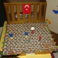 okul öncesınde kağit işler, duvar süsü ,davetiye kartları ,suluboya çalişması (6520)