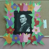 okul öncesınde kağit işler, duvar süsü ,davetiye kartları ,suluboya çalişması (6525)