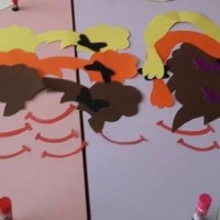 okul öncesınde kağit işler, duvar süsü ,davetiye kartları ,suluboya çalişması (6535)