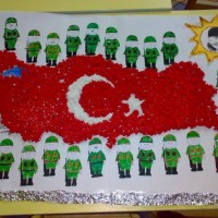 okul öncesınde kağit işler, duvar süsü ,davetiye kartları ,suluboya çalişması (6669)