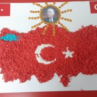 okul öncesınde kağit işler, duvar süsü ,davetiye kartları ,suluboya çalişması (6777)