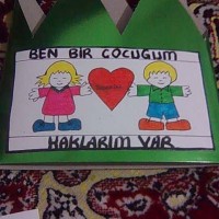okul öncesınde kağit işler, duvar süsü ,davetiye kartları ,suluboya çalişması (6898)