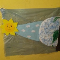 okul öncesınde kağit işler, duvar süsü ,davetiye kartları ,suluboya çalişması (6924)