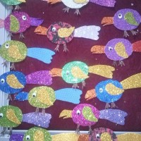 okul öncesınde kağit işler, duvar süsü ,davetiye kartları ,suluboya çalişması (7019)